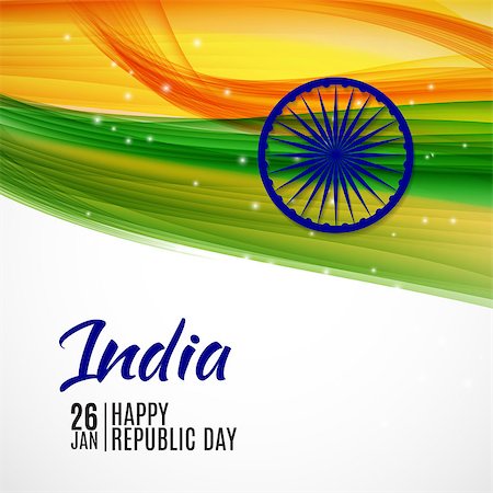 Happy India Republic Day26 January. Vector Illustration EPS10 Stock Photo - Budget Royalty-Free & Subscription, Code: 400-09098049