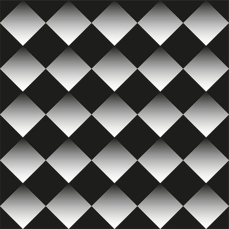 Seamless neutral background black and white rhombuses, chessboard. Abstract geometric pattern, vector illustration Stock Photo - Budget Royalty-Free & Subscription, Code: 400-09098042