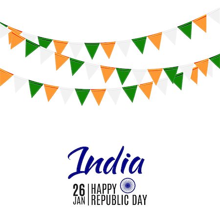 Happy India Republic Day26 January. Vector Illustration EPS10 Stock Photo - Budget Royalty-Free & Subscription, Code: 400-09098052