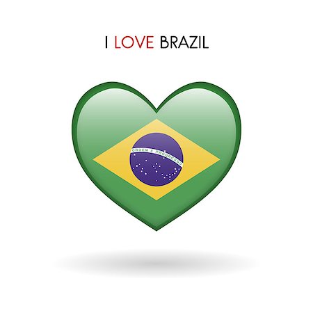 Love Brazil symbol. Flag Heart Glossy icon vector illustration isolated on gray background eps10 Fotografie stock - Microstock e Abbonamento, Codice: 400-09098089