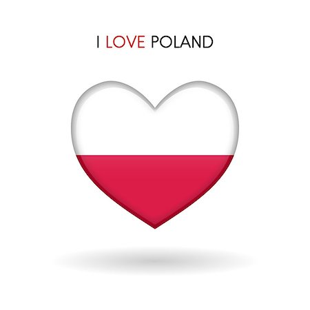 Love Poland symbol. Flag Heart Glossy icon vector illustration isolated on gray background eps10 Fotografie stock - Microstock e Abbonamento, Codice: 400-09098082