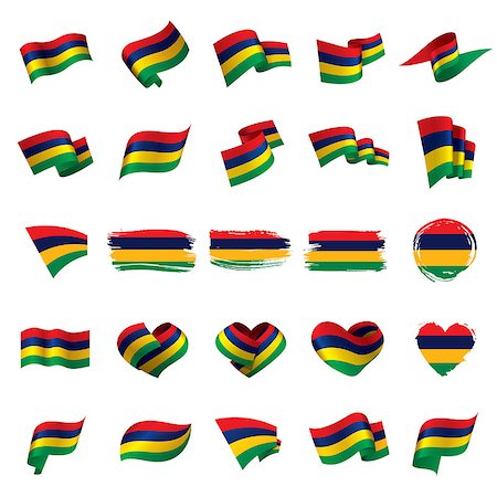 simsearch:400-09115770,k - Mauritius flag, vector illustration on a white background Foto de stock - Royalty-Free Super Valor e Assinatura, Número: 400-09098142