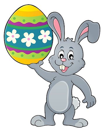simsearch:400-09098381,k - Bunny holding big Easter egg topic 1 - eps10 vector illustration. Stock Photo - Budget Royalty-Free & Subscription, Code: 400-09098359