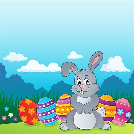 simsearch:400-09098381,k - Easter rabbit thematics 2 - eps10 vector illustration. Stock Photo - Budget Royalty-Free & Subscription, Code: 400-09098377