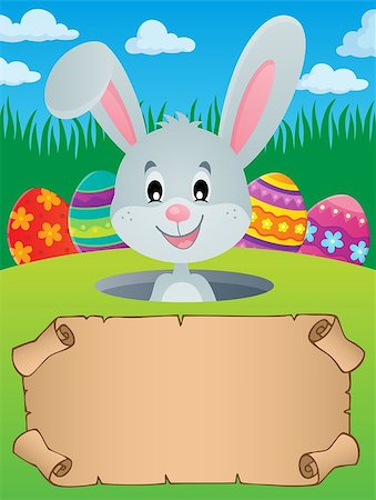 simsearch:400-09098381,k - Parchment and Easter bunny theme 3 - eps10 vector illustration. Stock Photo - Budget Royalty-Free & Subscription, Code: 400-09098391