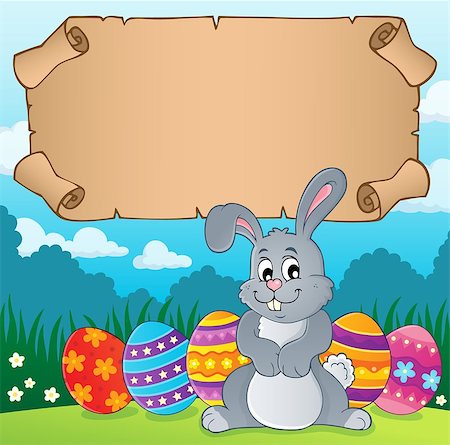 simsearch:400-09098381,k - Parchment and Easter bunny theme 4 - eps10 vector illustration. Stock Photo - Budget Royalty-Free & Subscription, Code: 400-09098392