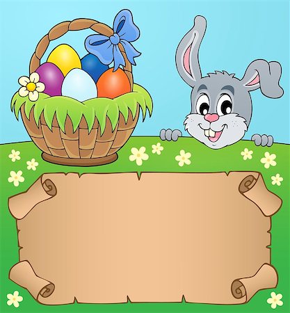 simsearch:400-09098381,k - Parchment and Easter bunny theme 5 - eps10 vector illustration. Stock Photo - Budget Royalty-Free & Subscription, Code: 400-09098393
