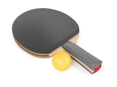 pong - Table tennis racket and orange ball on white background Stock Photo - Budget Royalty-Free & Subscription, Code: 400-09098412