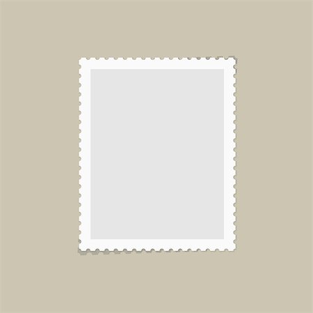 simsearch:400-09098455,k - Postage stamps template. Blank rectangle, square postage mark with shadows. Flat style modern vector illustration with retro colors. For for envelopes, postcards or letter retro style paper. Stockbilder - Microstock & Abonnement, Bildnummer: 400-09098455