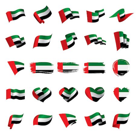 simsearch:400-09097931,k - United Arab Emirates flag, vector illustration on a white background Fotografie stock - Microstock e Abbonamento, Codice: 400-09098475