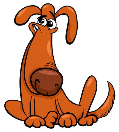 dog ear cartoon - Cartoon Illustration of Funny Dog Animal Comic Character Stock Photo - Budget Royalty-Free & Subscription, Code: 400-09098516