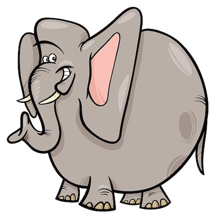 simsearch:400-08916376,k - Cartoon Illustration of Elephant Wild Animal Character Foto de stock - Super Valor sin royalties y Suscripción, Código: 400-09098520