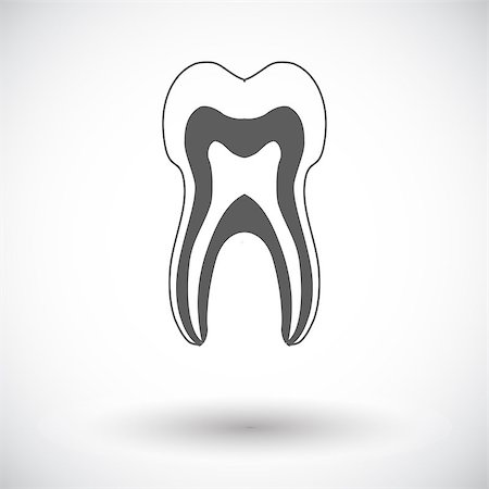Tooth. Single flat icon on white background. Vector illustration. Stock Photo - Budget Royalty-Free & Subscription, Code: 400-09098537