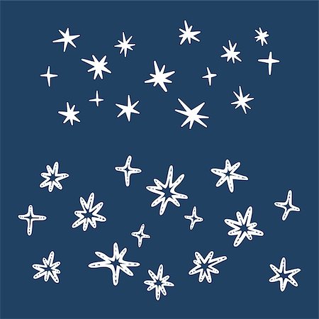 stars cartoon galaxy - Set of the stars on blue background. Vector illustration. Stock Photo - Budget Royalty-Free & Subscription, Code: 400-09098604