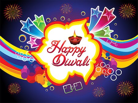 divine lamp light - abstract artistic diwali background vector illustration Stock Photo - Budget Royalty-Free & Subscription, Code: 400-09090059