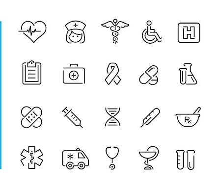 Line medical icons for your digital or print projects. Fotografie stock - Microstock e Abbonamento, Codice: 400-09090137