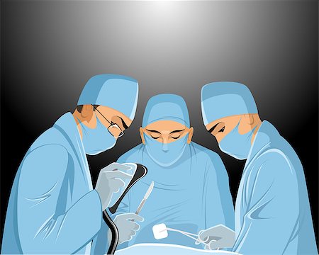 simsearch:400-05060422,k - Vector illustration of surgeons in the operating room Stock Photo - Budget Royalty-Free & Subscription, Code: 400-09090244