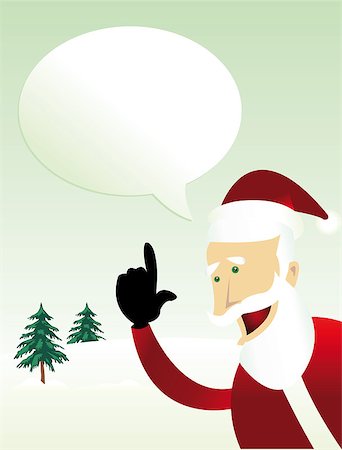 simsearch:400-07332398,k - Illustration of a happy Santa Claus with a blank speech bubble for you to put your message Photographie de stock - Aubaine LD & Abonnement, Code: 400-09090412