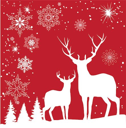 reindeer clip art - vector illustration of Christmas reindeer background Stock Photo - Budget Royalty-Free & Subscription, Code: 400-09090520