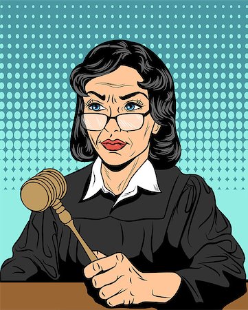 Vector illustration of a strict judge with a hammer Photographie de stock - Aubaine LD & Abonnement, Code: 400-09090580