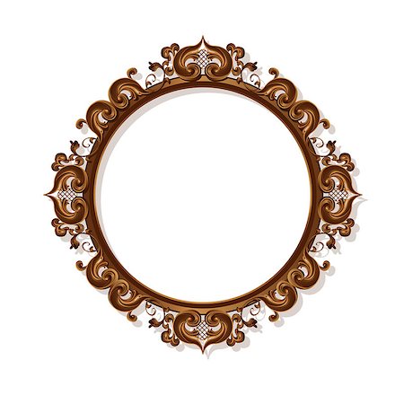 simsearch:400-04286184,k - round carved frame for picture or photo with shadow on white background Foto de stock - Super Valor sin royalties y Suscripción, Código: 400-09090611