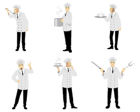 simsearch:400-07953213,k - Vector illustration of set of six chefs Foto de stock - Super Valor sin royalties y Suscripción, Código: 400-09090689