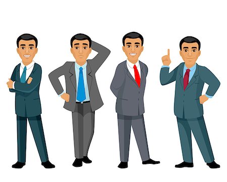 Vector illustration of four businessmen on white background Stock Photo - Budget Royalty-Free & Subscription, Code: 400-09090776