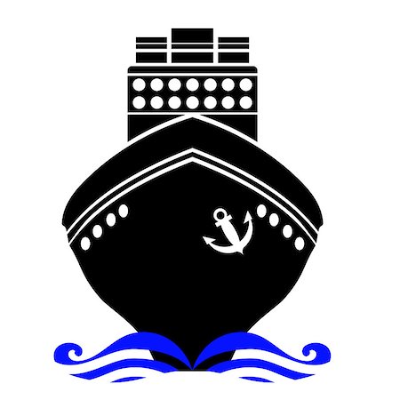 Ship Silhouette Isolated on White Background. Ship Icon Stock Photo - Budget Royalty-Free & Subscription, Code: 400-09090803