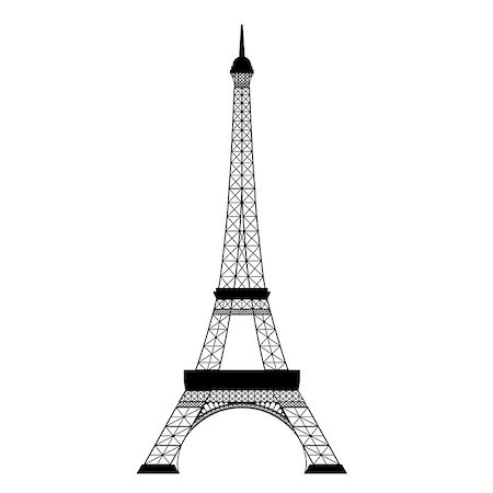 simsearch:400-04987736,k - Icon of Eiffel tower on white background. Vector illustration Foto de stock - Super Valor sin royalties y Suscripción, Código: 400-09090818