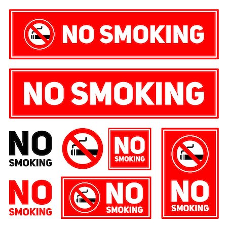 No Smoking labels set on a white background perfect for making stickers for shops and accommodation on the website or blogs isolated vector illustration eps10 Fotografie stock - Microstock e Abbonamento, Codice: 400-09090916