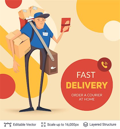 simsearch:400-07975467,k - Delivery concept background. Vector illustration easy to edit. Stock Photo - Budget Royalty-Free & Subscription, Code: 400-09090970