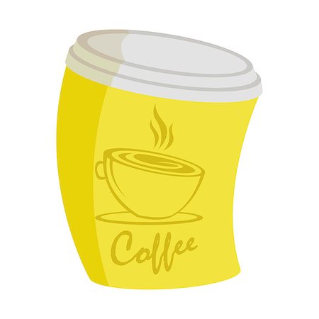 simsearch:400-08794469,k - Logo of a coffee cup with a lid on a takeaway Foto de stock - Super Valor sin royalties y Suscripción, Código: 400-09091005