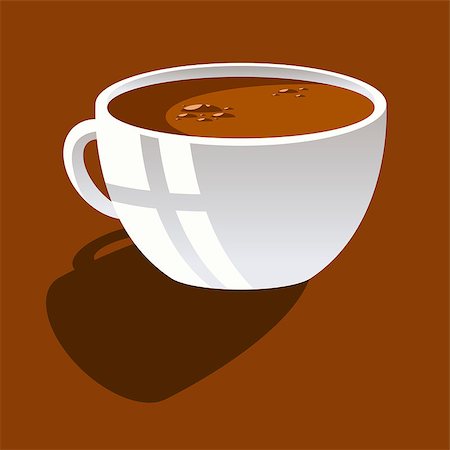 Ceramic cup of coffee on a brown surface, logo, icon Stock Photo - Budget Royalty-Free & Subscription, Code: 400-09091006