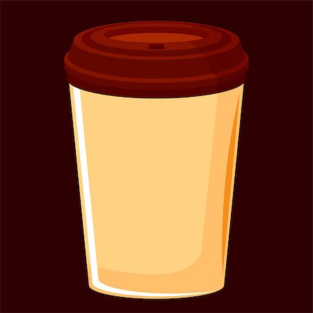 siletskyi (artist) - Paper coffee cup with brown plastic lid Stock Photo - Budget Royalty-Free & Subscription, Code: 400-09091008