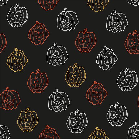 simsearch:400-06881290,k - Seamless pattern for Halloween with pumpkins - Vector background. Stockbilder - Microstock & Abonnement, Bildnummer: 400-09091067