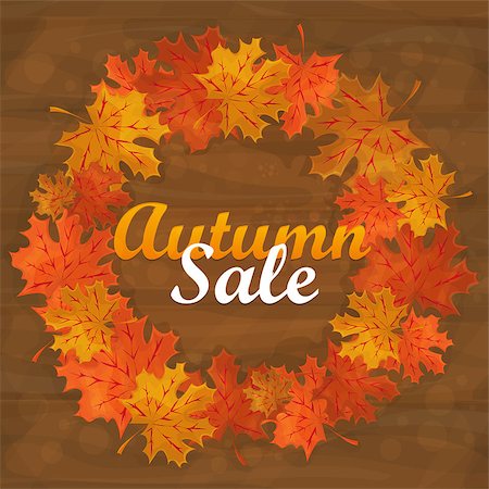 simsearch:400-04906513,k - Autumn sale text vector banner with colorful seasonal fall leaves in orange background for shopping discount promotion Photographie de stock - Aubaine LD & Abonnement, Code: 400-09091074