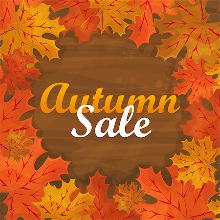 simsearch:400-04906513,k - Autumn sale text vector banner with colorful seasonal fall leaves in orange background for shopping discount promotion Photographie de stock - Aubaine LD & Abonnement, Code: 400-09091073