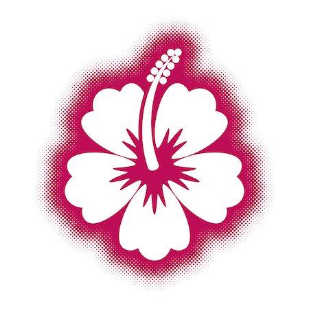 Decorative vector hibiscus flower icon creative halftone effect Photographie de stock - Aubaine LD & Abonnement, Code: 400-09091109