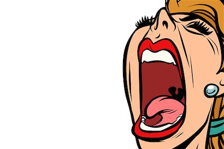 simsearch:400-04524241,k - woman screaming, isolated on white background. Comic book cartoon pop art retro vector illustration drawing Photographie de stock - Aubaine LD & Abonnement, Code: 400-09091138