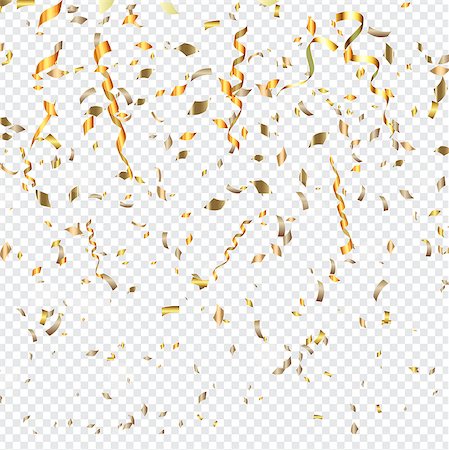 Festive background with gold confetti on a transparent background Stock Photo - Budget Royalty-Free & Subscription, Code: 400-09091175