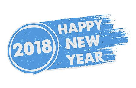 simsearch:400-08318552,k - happy new year 2018 in drawn blue banner, holiday concept Stock Photo - Budget Royalty-Free & Subscription, Code: 400-09091266