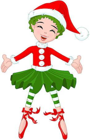 simsearch:400-06561879,k - Illustration of cute Christmas ballerina Stock Photo - Budget Royalty-Free & Subscription, Code: 400-09091530