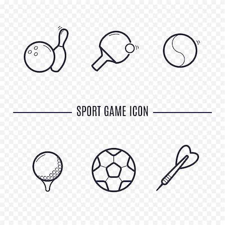 pong - Games linear icons. Chess, dice, cards, checkers and other board games. Game thin linear signs. Outline concept for websites, infographic, mobile app. Stock Photo - Budget Royalty-Free & Subscription, Code: 400-09091541