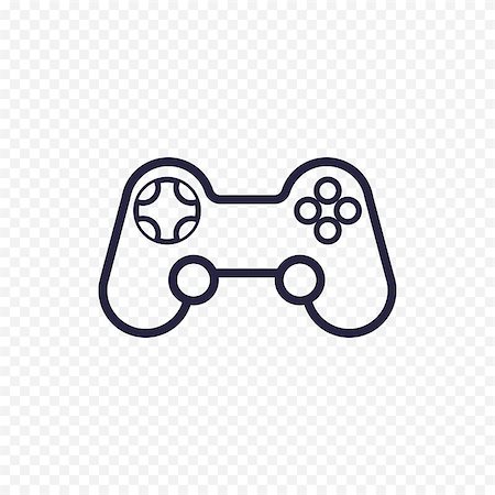 simsearch:400-08936098,k - Game controller line icon. Gamepad thin linear signs for video computer game. Outline concept for websites, infographic, mobile applications. Foto de stock - Super Valor sin royalties y Suscripción, Código: 400-09091543