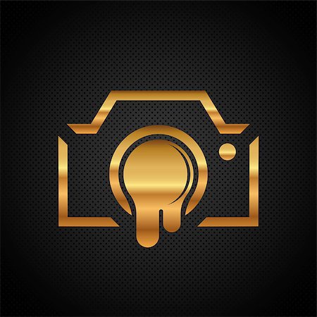 siletskyi (artist) - Golden camera logo on a black background Stock Photo - Budget Royalty-Free & Subscription, Code: 400-09091671