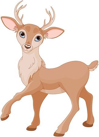 reindeer clip art - Illustration of cute standing deer Stock Photo - Budget Royalty-Free & Subscription, Code: 400-09091690