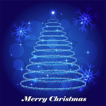 simsearch:400-06554049,k - Festive winter background, shining Christmas tree, Christmas, New Year's Eve. Vector illustration Foto de stock - Royalty-Free Super Valor e Assinatura, Número: 400-09091746