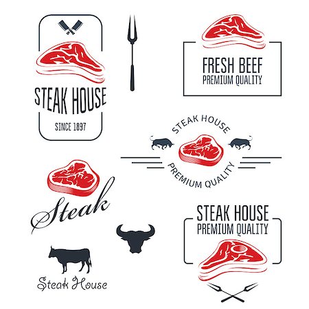 porterhouse - Steak house or butchery - meat store labels and emblems Stock Photo - Budget Royalty-Free & Subscription, Code: 400-09091758