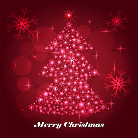 A glittering Christmas tree of shining snowflakes. Festive winter background, vector illustration Stock Photo - Budget Royalty-Free & Subscription, Code: 400-09091751