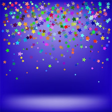 Set of Colorful Stars on Blue Background. Starry Pattern Stock Photo - Budget Royalty-Free & Subscription, Code: 400-09091902